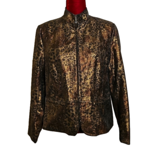 ELCC Bronze Leopard Print Jacket Size: Medium